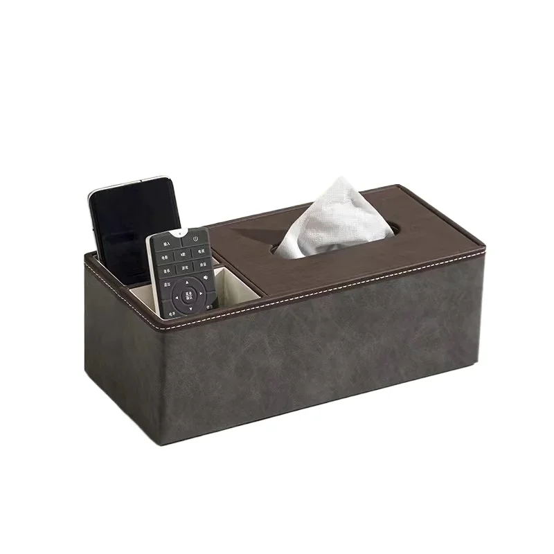 

Paper box dining room leather tissue box simple office commercial paper box custom logo