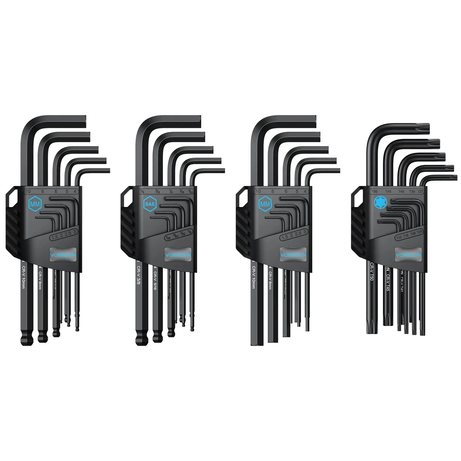 

36 PCS Hex Keys Flat Ball End and Torx L-Wrenches Cr-V and S2 Steel with Visible coding For Handyman DIY 1.5-10mm, T10 - T50