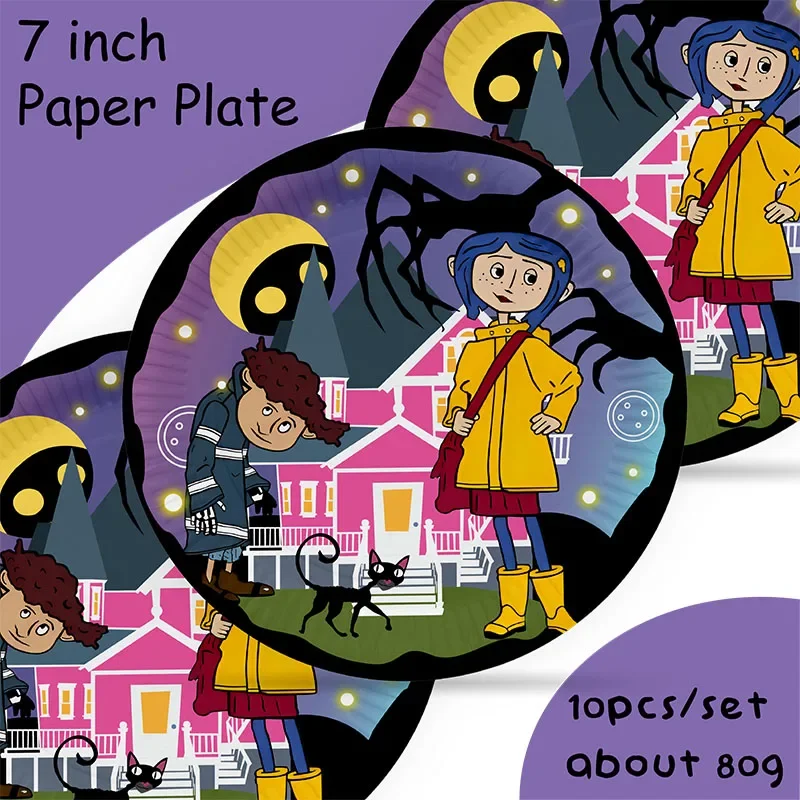 Cartoon Coraline theme party supplies tableware cup plate topper kid baby girls birthday party decoration baby shower