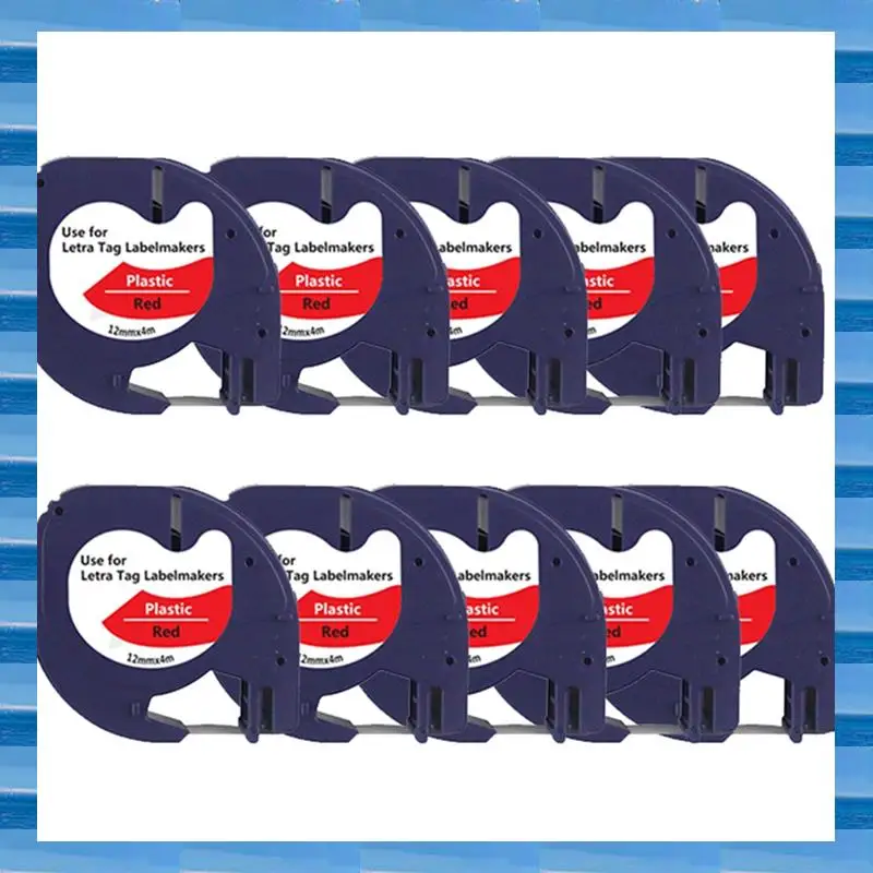 AT53 10PCS 라벨 테이프 DYMO Letratag LT-100T LT-100H 시리즈 라벨 메이커 12Mmx4m 라벨 감열 인쇄 용지