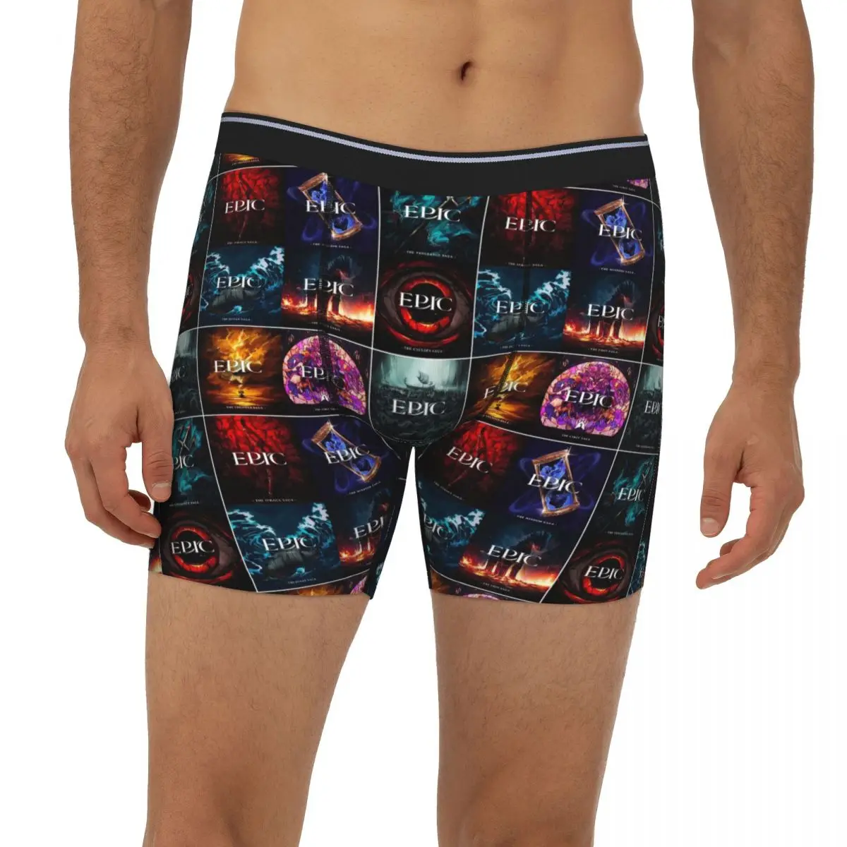 

Long Boxer Underpants Shorts Epic The Musical Saga Covers Panties Male Ventilate Underwear for Homme Man Boyfriend Gifts