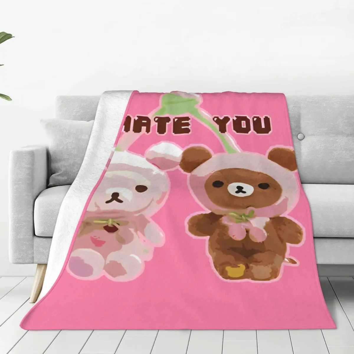 Rilakkuma Cartoon Blanket Camping Flannel Throw Blanket For Living Room Warm Soft Custom Quality Bedspread Gift