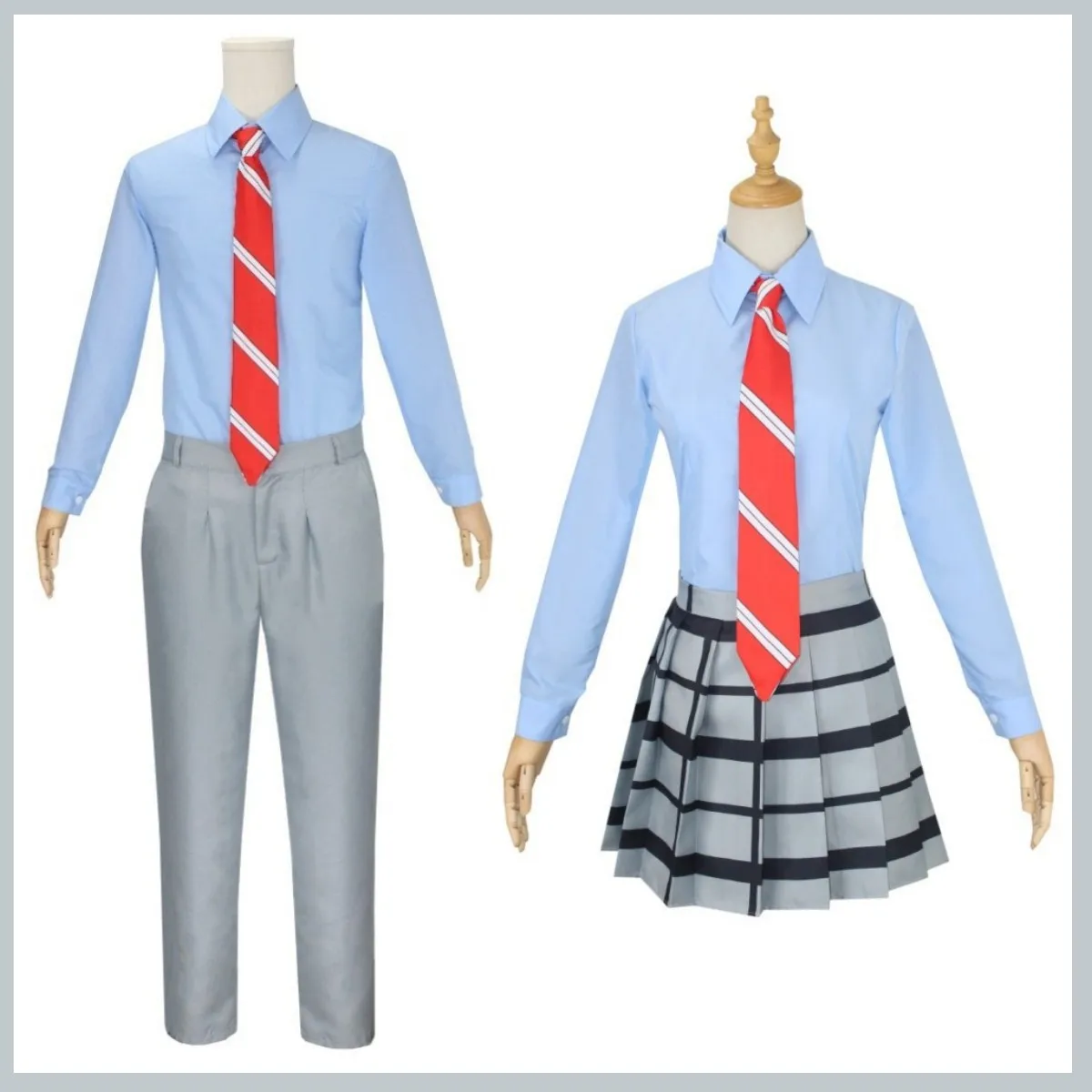 Anime Your Lie in April Miyazono Kaori Arima Kousei Cosplay Costume Wig Japanese JK School Uniform Man Woman Sexy Campus Suit view 2