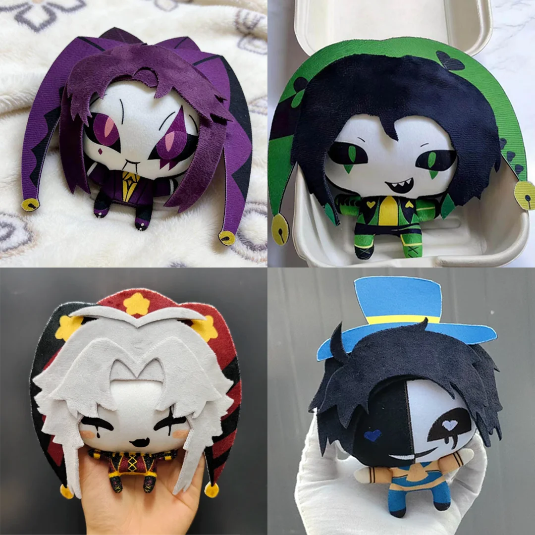Muñeco de peluche de 10 cm del juego The Pierrot Harlequin Jester Ticket Taker, muñeco de peluche, colgante para mochila, llavero, juguetes de peluche, regalos