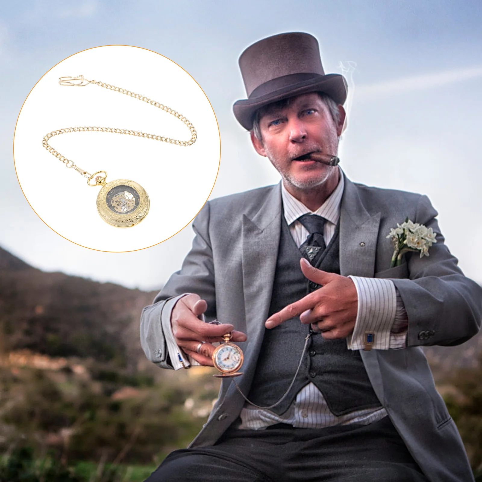 นาฬิกาพ็อกเก็ตวินเทจผู้ชายกลวงกรณีย้อนยุคนาฬิกาสตีมพังค์ของขวัญวันเกิดวันพ่อตัวเลขโรมันอ่านง่าย