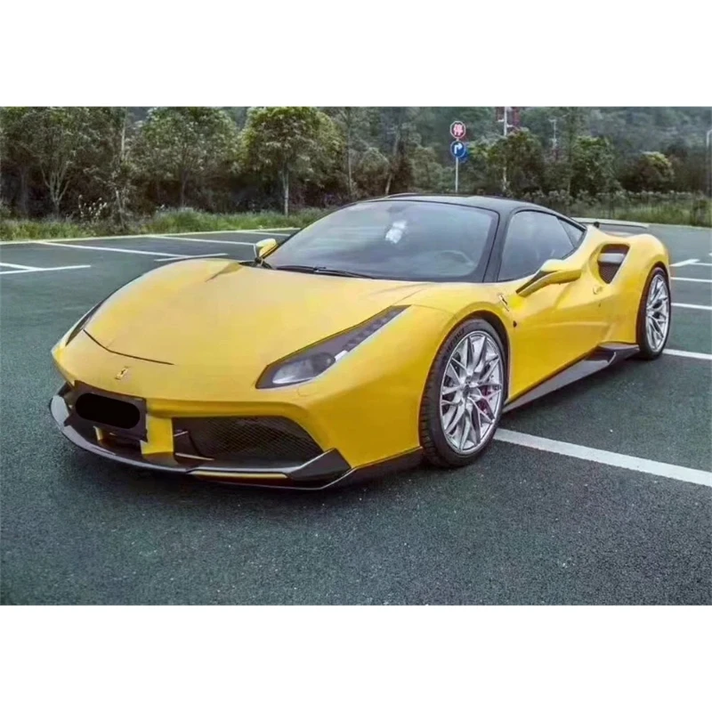

Carbon Fiber Front Bumper Edge Side Skirt Rear Diffuser Spoiler air Vent Lampshade for Ferrari 488 N Style Body Kit