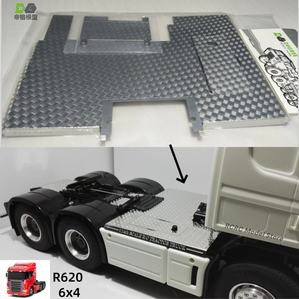 

Металлическая протекторная пластина для игрушечного грузовика, противоскользящая пластина для Tamiya 6x4 SCANIA R620 56323 56327 1/14, детали радиоуправляемого тягача DEGREE MODEL