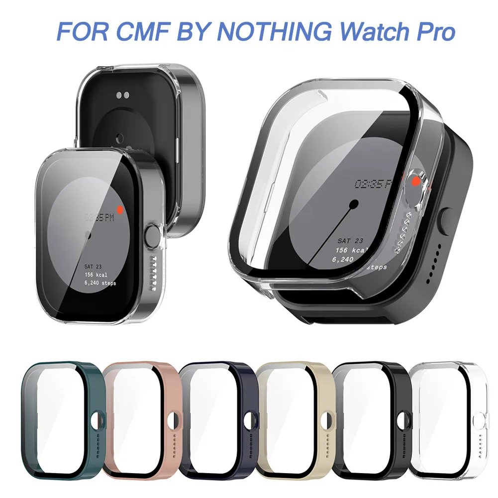 Glass Case For CMF Watch Pro Full Cover Bumper Protective Shell For CMF by Nothing Watch Pro Screen Protector 2-in-1