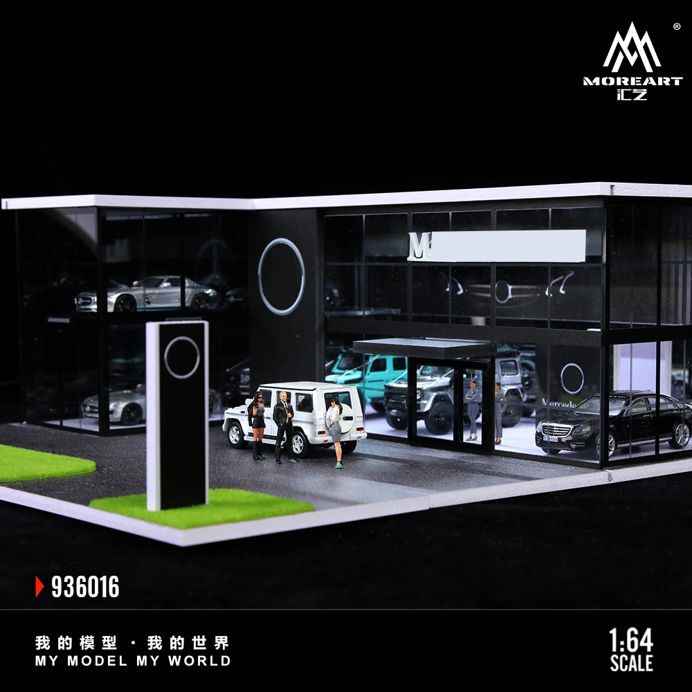 More Art 1:64 Double-Layer Assembly Exhibition Hall Scene Model,Parking Lot Diorama For Display&Collection&Gift