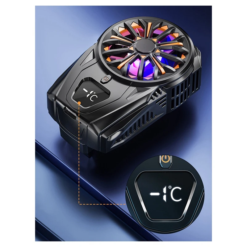 Phone Cooler Phone Cooling Fan Rechargeable Semiconductor Mobile Phone Radiator With Digital Display Phone Cooler