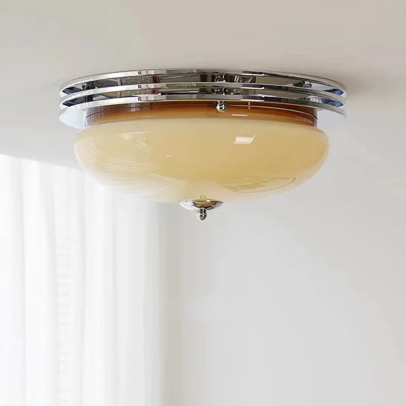 moderno estilo frances luz de teto creme glass fixture lamp quarto retro luz vidro de vento varanda quarto 01