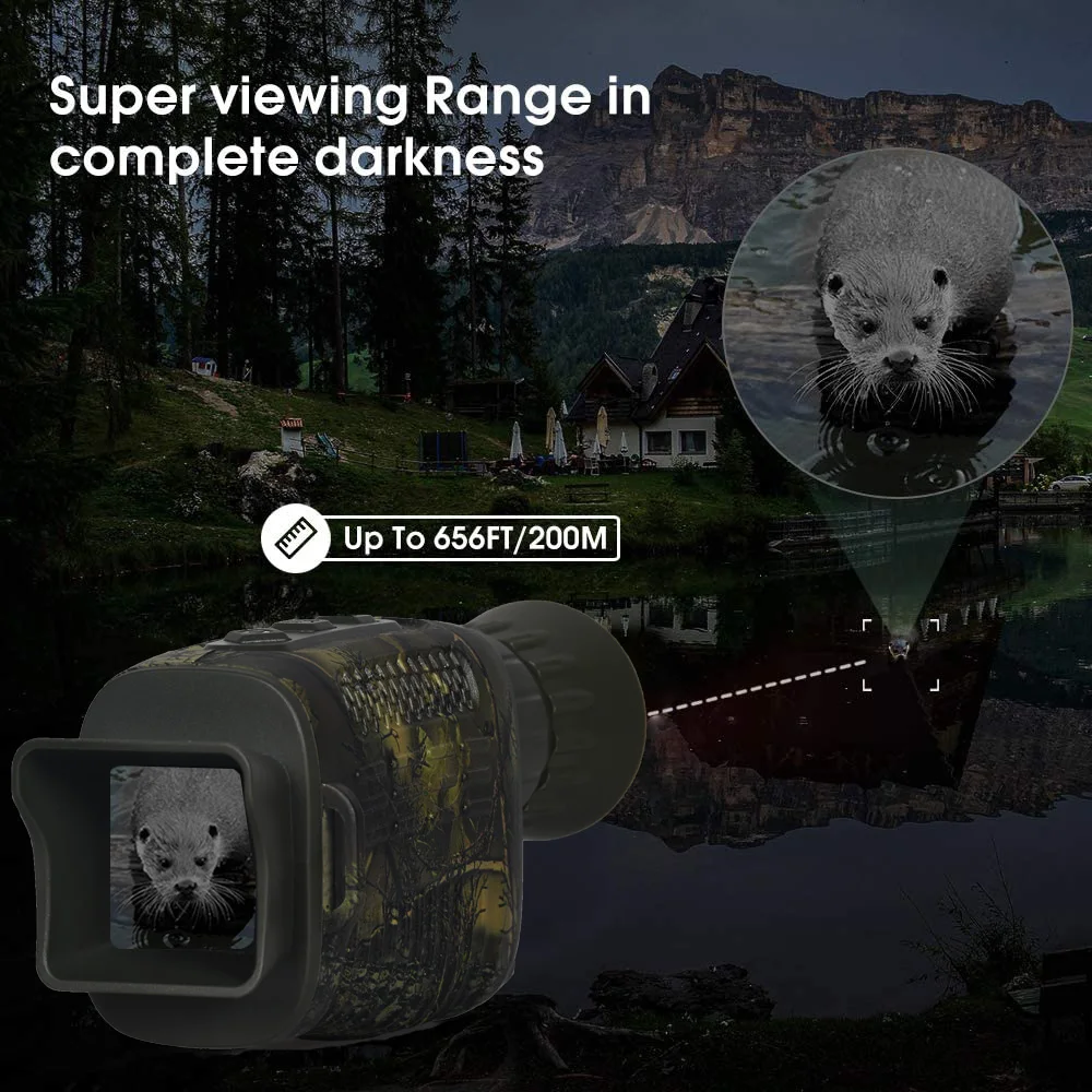 NV1000 Night Vision Device Infrared Optical Night Vision Monocular 5X Digital Zoom Photo Video Playback Outdoor Hunting Camera