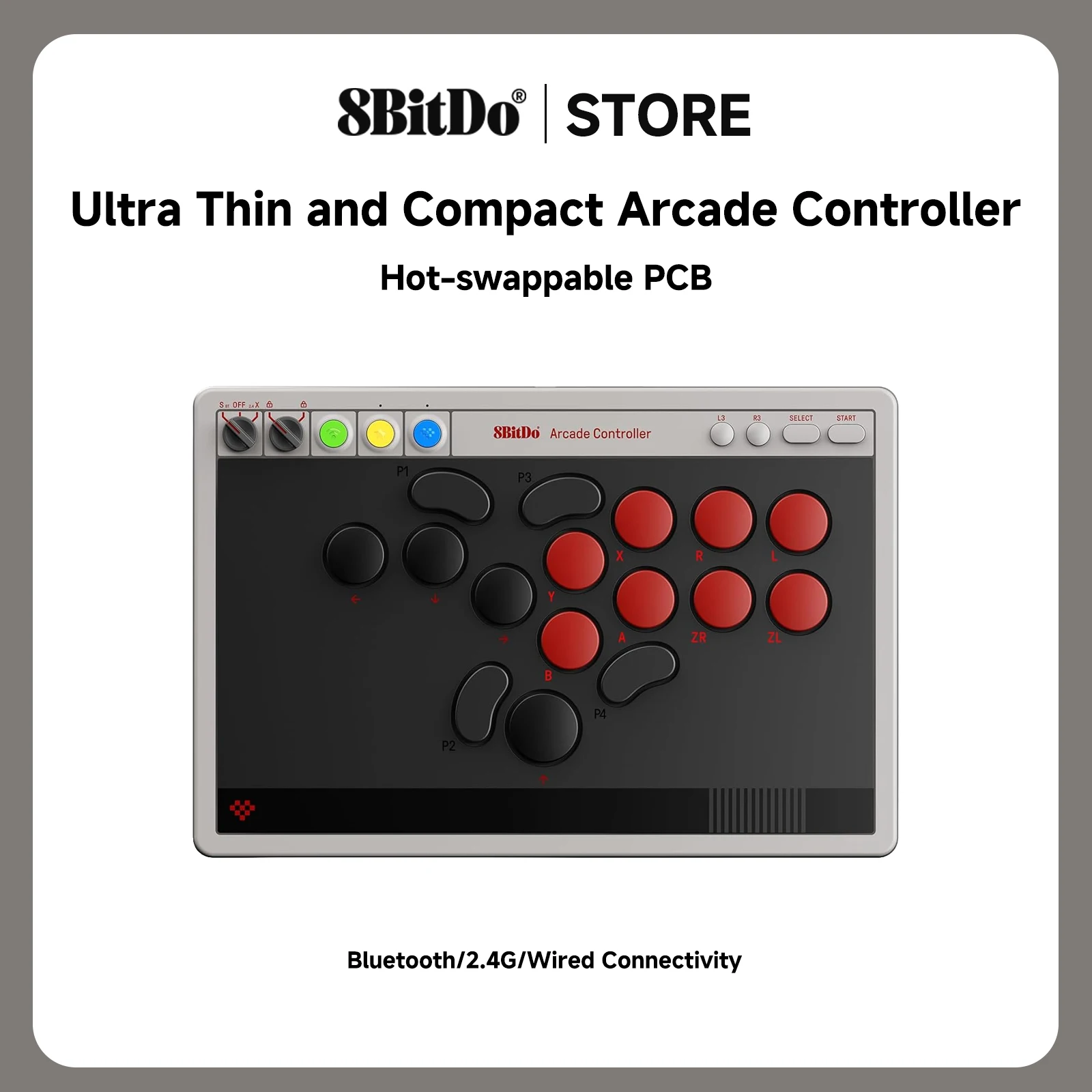 

Проводной аркадный контроллер 8BitDo, беспроводной Bluetooth, 2,4G, низкопрофильные механические переключатели для Nintendo Switch/переключателя 2 Windows