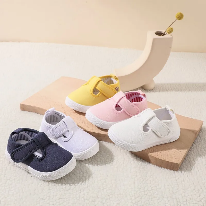 Toddler Girls T-Strap Canvas Sneakers for Little Kids Classic Shoes chaussures casual children canvas shoes sneaker