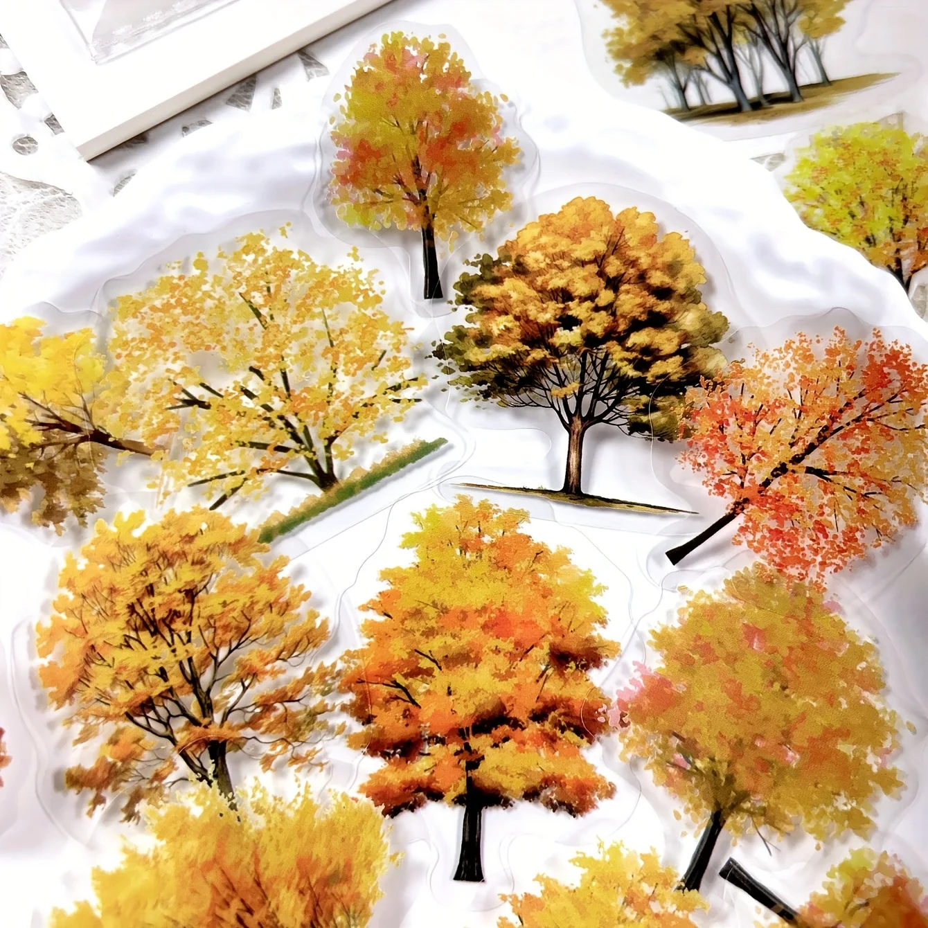 JIANQI 40 قطعة/الحزمة العديد من مواد الأشجار ملصقات أربعة الموسم ديكور DIY بها بنفسك حساب اليد مذكرات سكرابوكينغ ألبوم ملصقات الحرفية