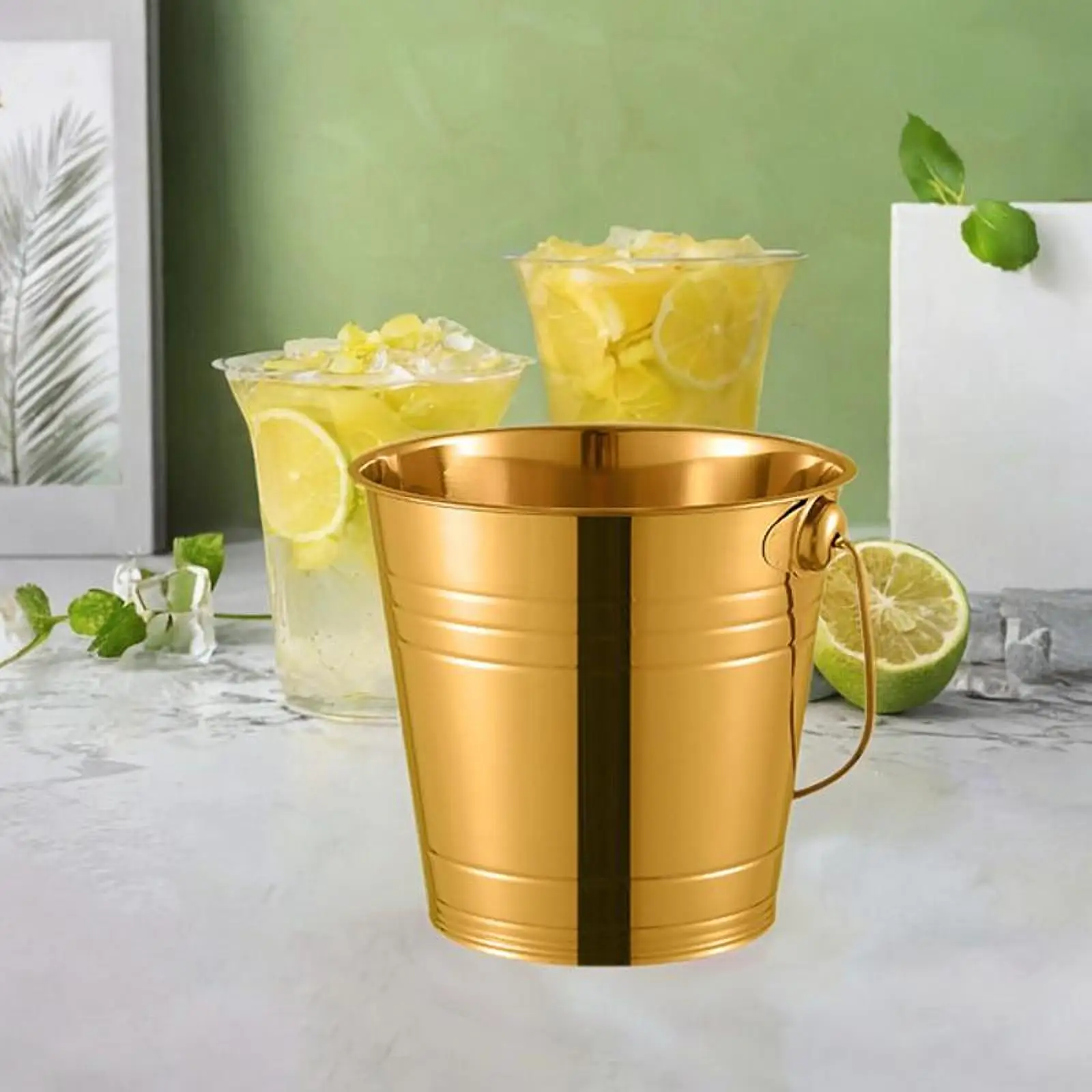 Stainless Steel Beverage Tub Ice Bucket for Champagne Beer Salad Snacks Outdoor Picnic Party Portable Chilling