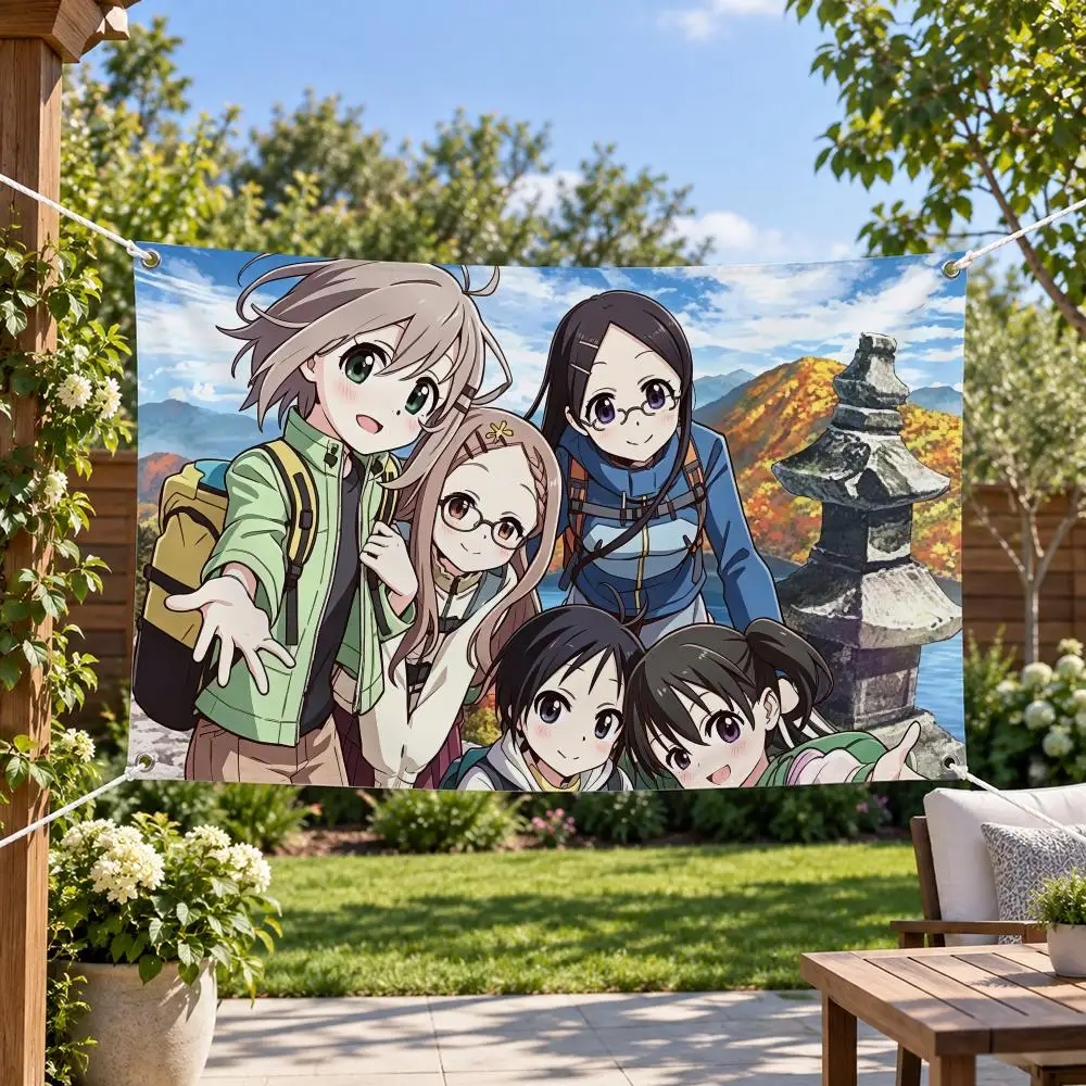 Anime Encouragement of Climb Flags Aesthetic Wall Tapestry Printed Wall Hanging Living Room Party Outdoor Decor