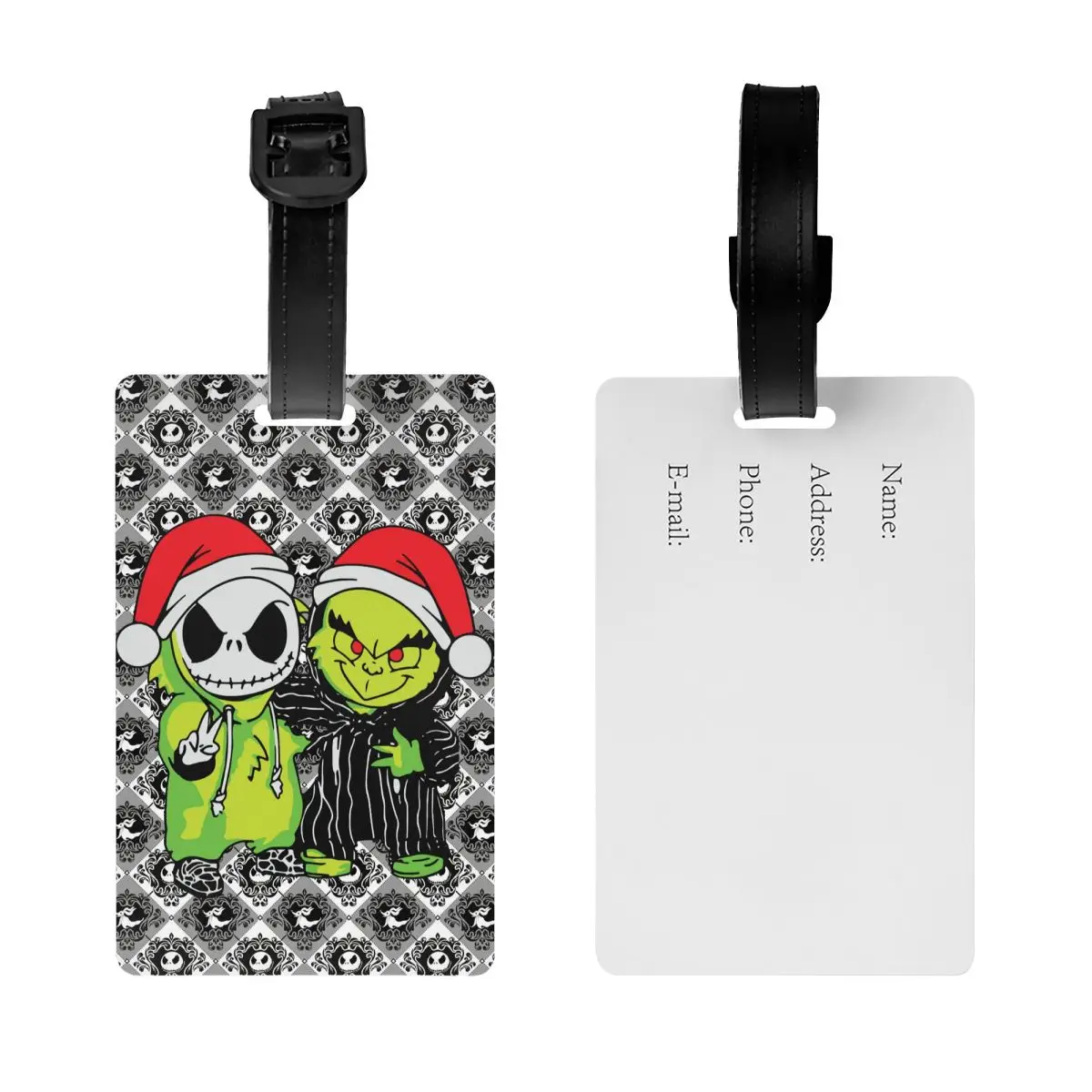 Etichetta per bagagli personalizzata Jack Skellington per valigie Divertenti incubo prima di Natale Etichette per bagagli Etichetta identificativa per copertura privacy