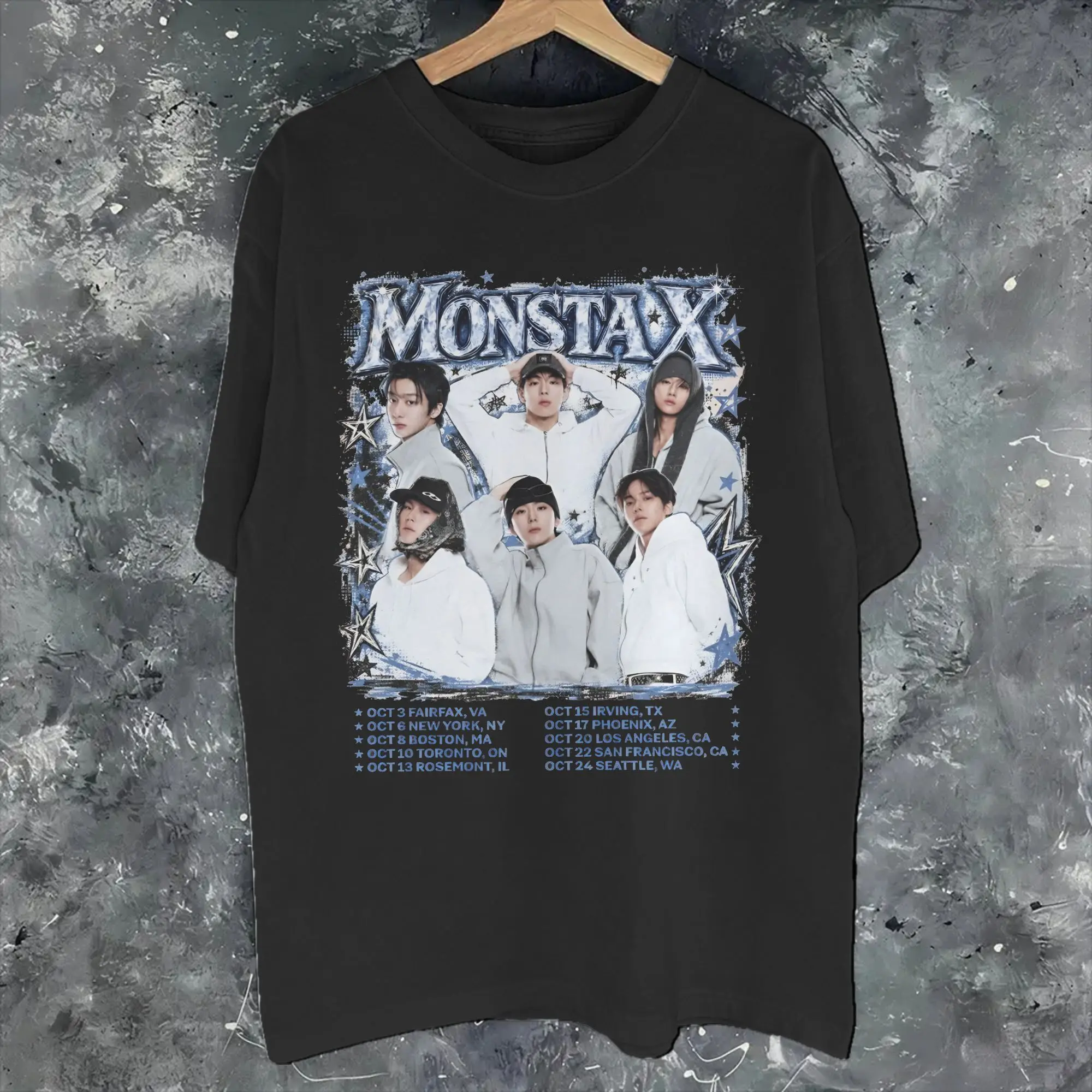 Fashion Monsta X the X Nexus North America World Tour T Shirt For Unisex  Pure Cotton Tee Shirt Short Sleeve Tops