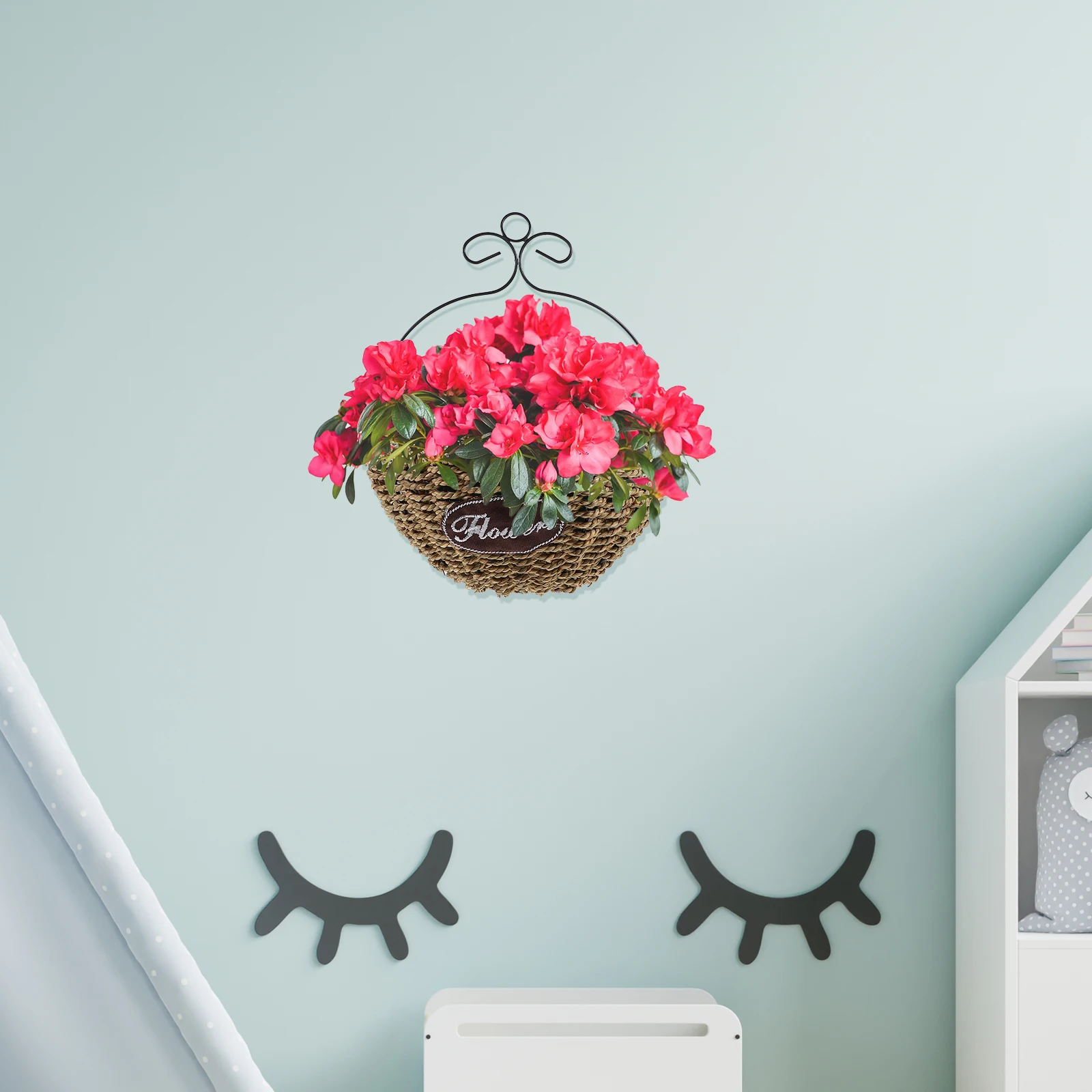 

1Pcs Delicate Wall Flower Basket Iron Craft Container for Fresh Natural Home Decor Balcony Garden Flower Basket