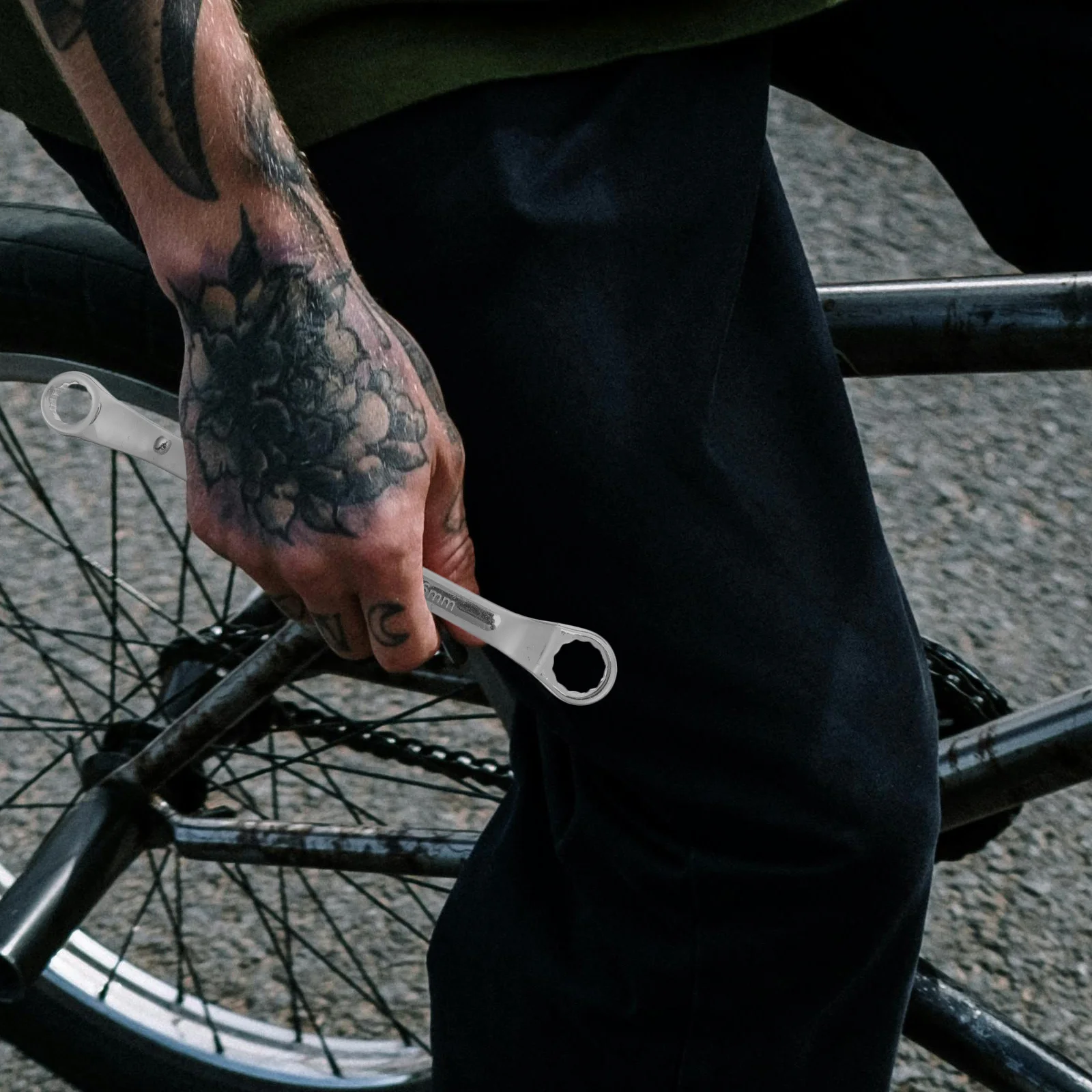 

2Pcs Dual Head Ratcheting Wrench Set Steel Heat Treated for Portable Bicycle Car Repair Use Wrench Set Dual Head Spanner