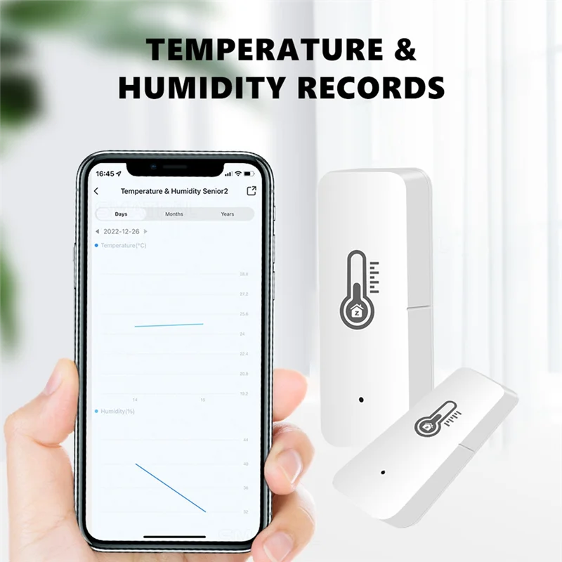 ABAN Tuya Wifi Temperature And Humidity Sensor Indoor Humidity Sensor APP Monitoring For Alexa Google Home Voice
