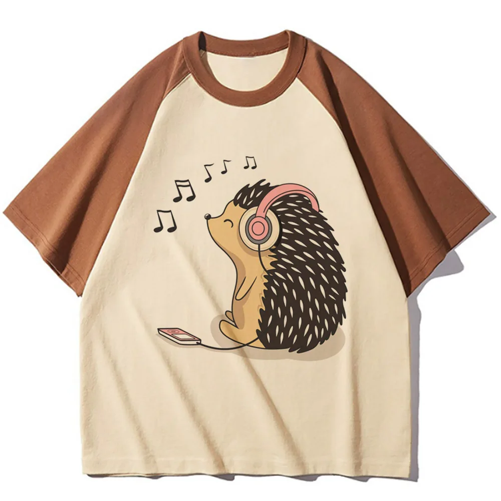 Hedgehog t shirt women blend Tee female designer harajuku clothes