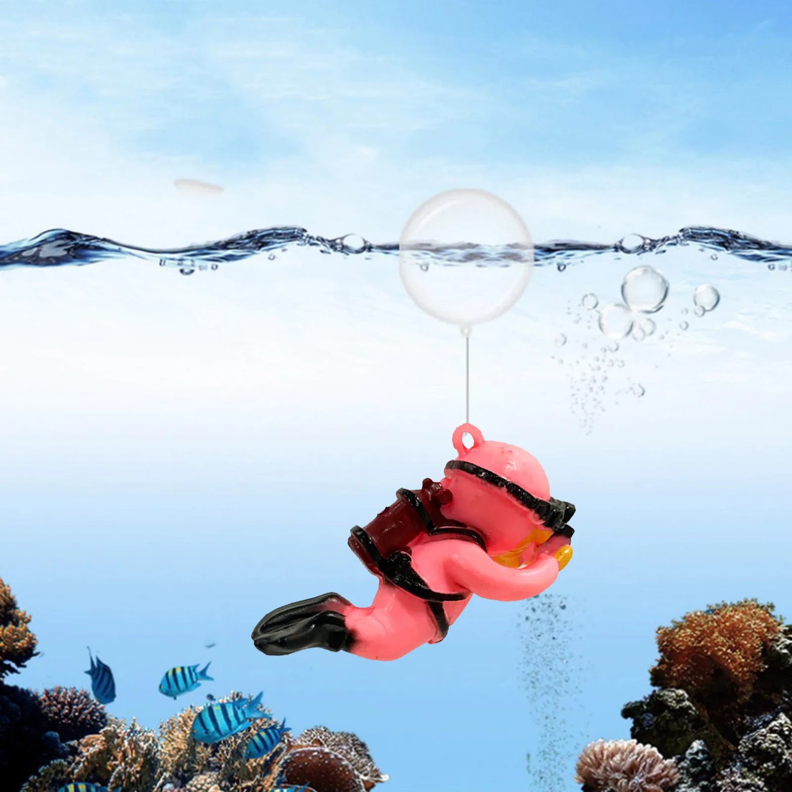 かわいい Diy クラフト十代の若者たちのための水槽ダイバー装飾水族館ギフト人気フローティングジュンブルーファットマンミニ水のおもちゃ