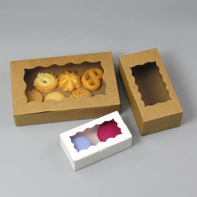 20 Stück Kuchenträger, quadratische Box mit Deckel, weiße Brotbox mit Fenster, für Kuchen, Donuts, Muffins, Schokolade, Hochzeiten, Partys