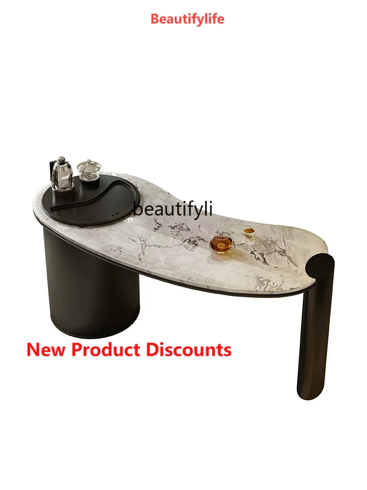 

X188 Natural Luxury Stone Tea Table High-End Home Modern Light Luxury Small Apartment Balcony Study Kung Fu Tea Table Desk