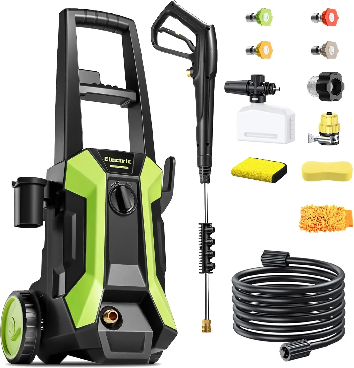 Electric Pressure Washer, 3500PSI Max 2.4GPM Power Washer with 4 Nozzle and Foam Cannon, High Pressure Washer with 23 Ft Water