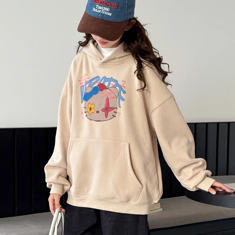 جديد الاطفال مصمم الخريف هوائي مقنعين البلوز لفتاة التوأم القطن الكرتون هوديس الأطفال الربيع ملابس كاجوال 5-14Y #4