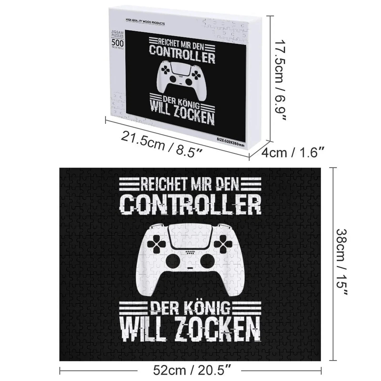 Zocken Reichet mir den Controlador K?nig PS5 Konsole Gamer Quebra-cabeça Nome de madeira Criança personalizada com quebra-cabeça de foto personalizada