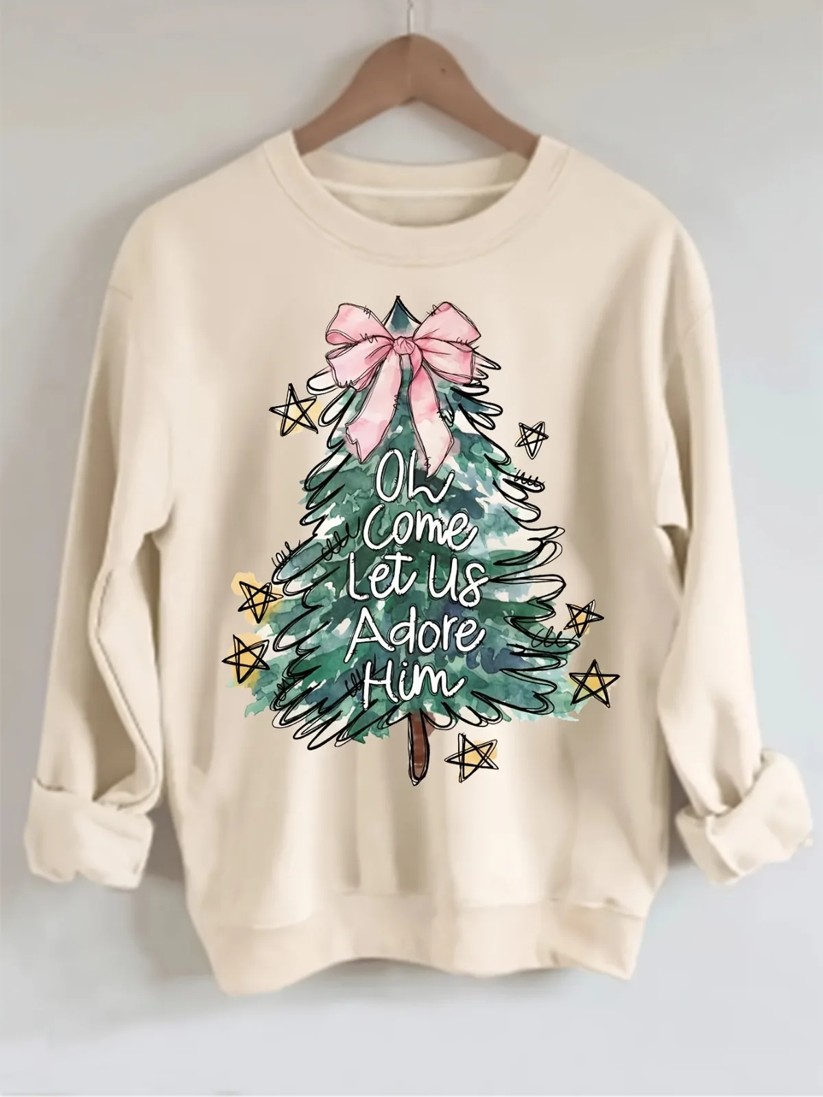 女性用のファッショナブルなカジュアルクリスマスパーカー、プリント柄プルオーバー、毎日着るのに最適なゆったりとした快適なホリデーギフト、友達へのプレゼントに。