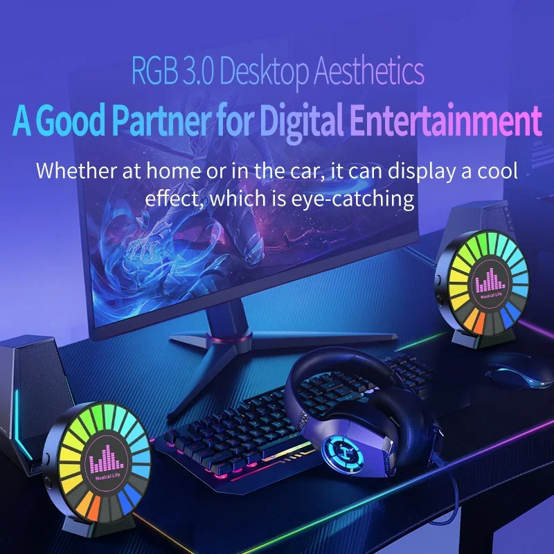 LED Music Sound Control Car Ambient Light RGB Pickup Light Rhythm Lamp Adjustabl Automotivo Strip For Automobiles Family Party