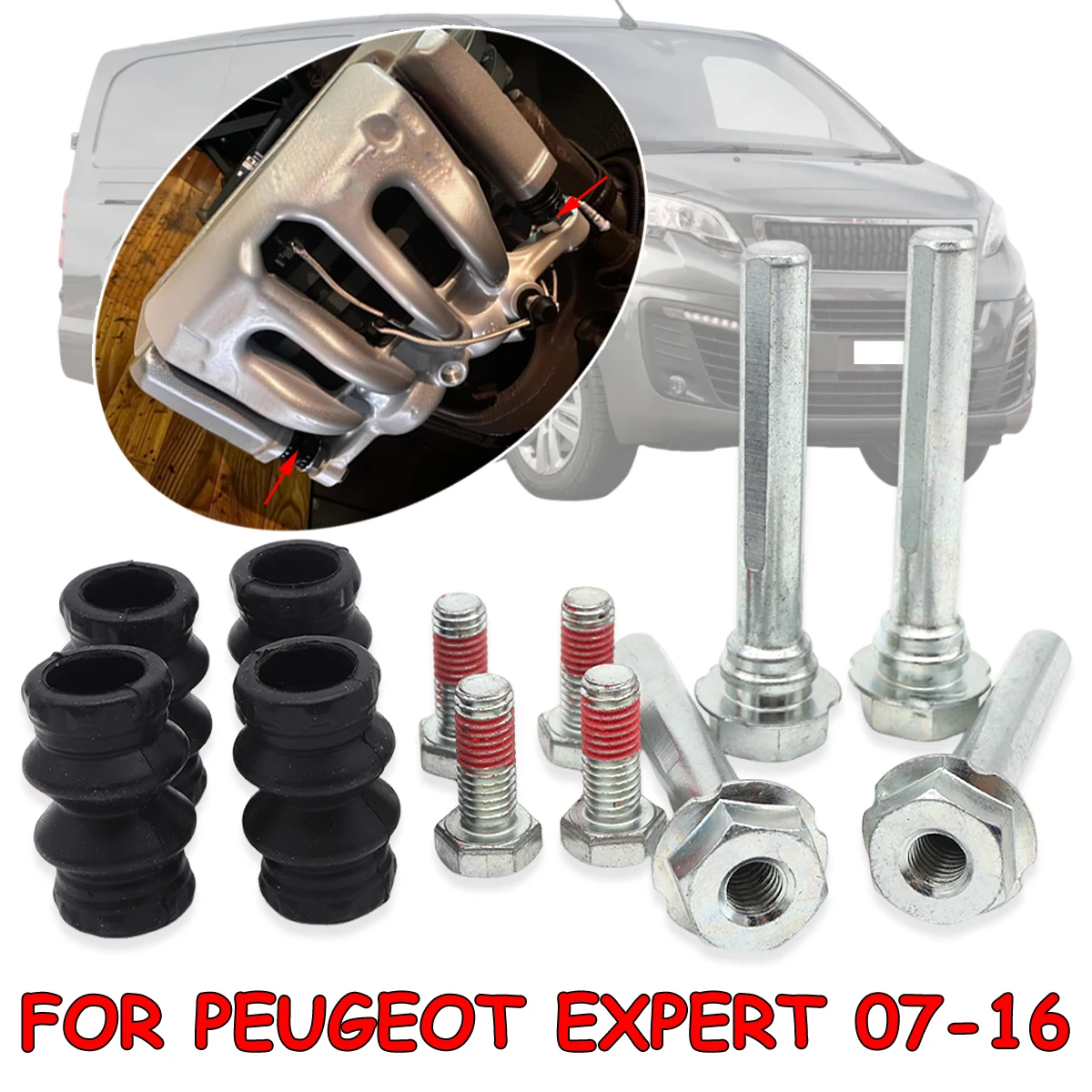 

Left Rear Right Brake Caliper Cylinder Slider Guide Pin For Disc Housing Bolts Bushing Boot Seal Kit For PEUGEOT EXPERT 07-16