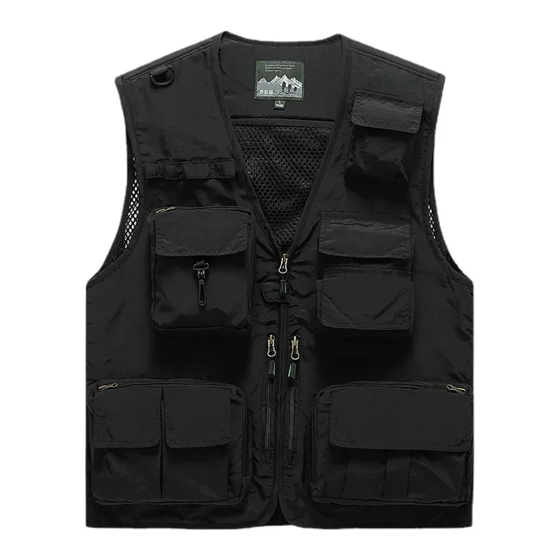 Men Outdoor Waistcoats Climbing Vests Jackets Multi-pocket Fishing Photography  Vests Men Mesh Breathable Vests Coats Size 6XL