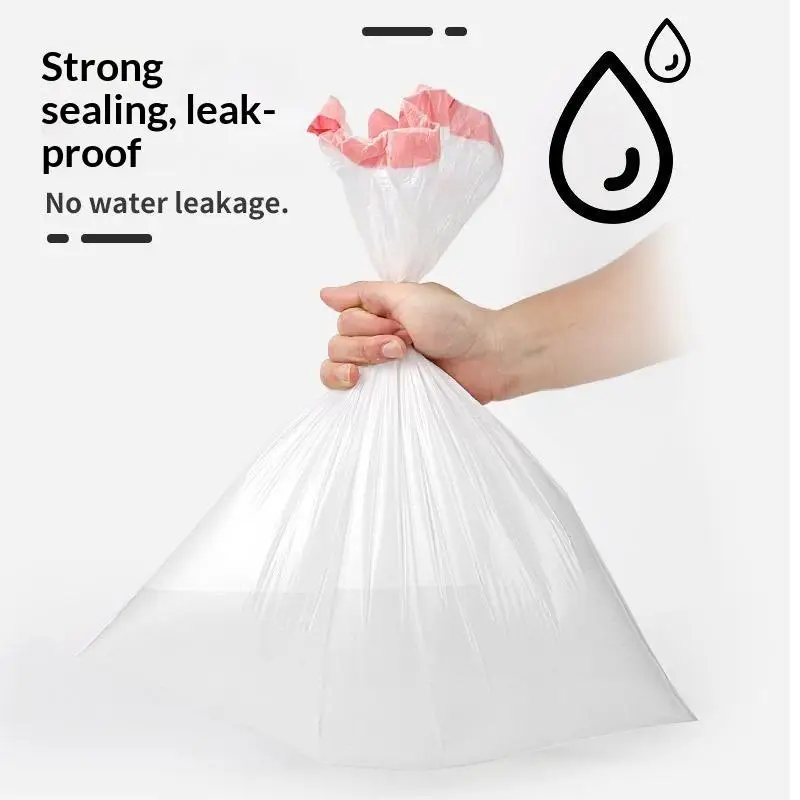 Drawstring Trash Bags Thickened Disposable Kitchen Garbage Can Liners With Handle For Home Office