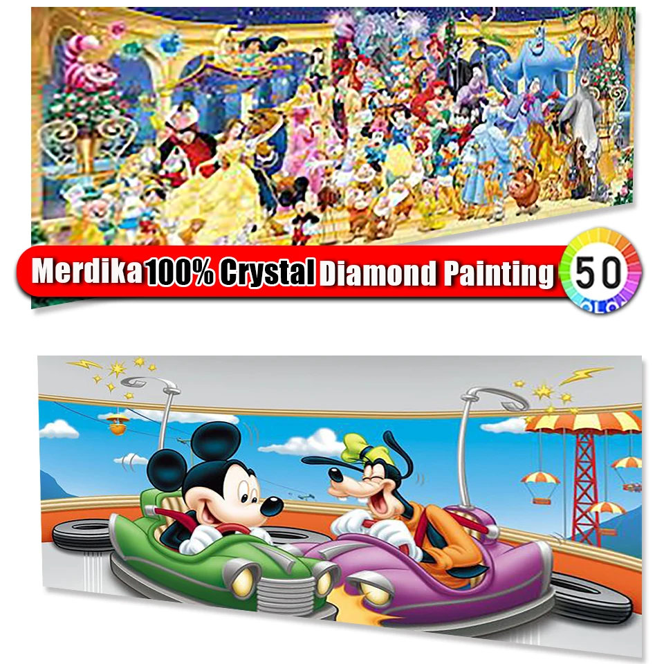 

Picture Size 100% Crystal Diamond Painting Mickey Minnie Mouse Disney Rhinestone 5D Mosaic Cartoon Embroidery Home Decor Gift