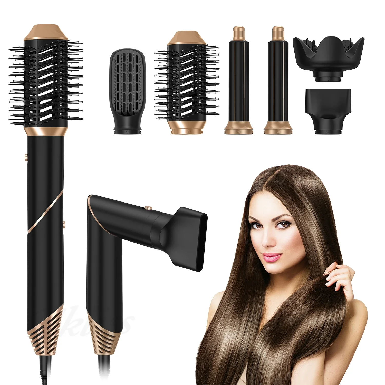 Neue 5 In 1 Haartrockner Lockenstab Glätteisen Haarbürste Elektrische Haartrockner Falten Styling