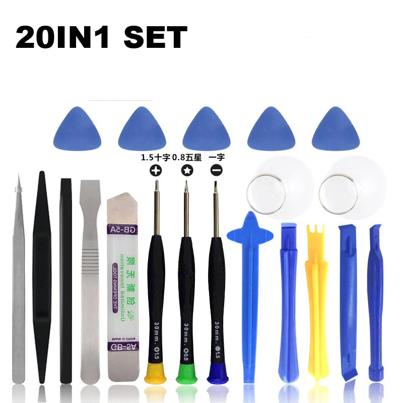 

20 in 1 Kit Mobile Phone Repair Cell Phone Opening Pry Screw Screwdriver Set For Samsung Xiaomi MI Huawei iPhone Repair Tool