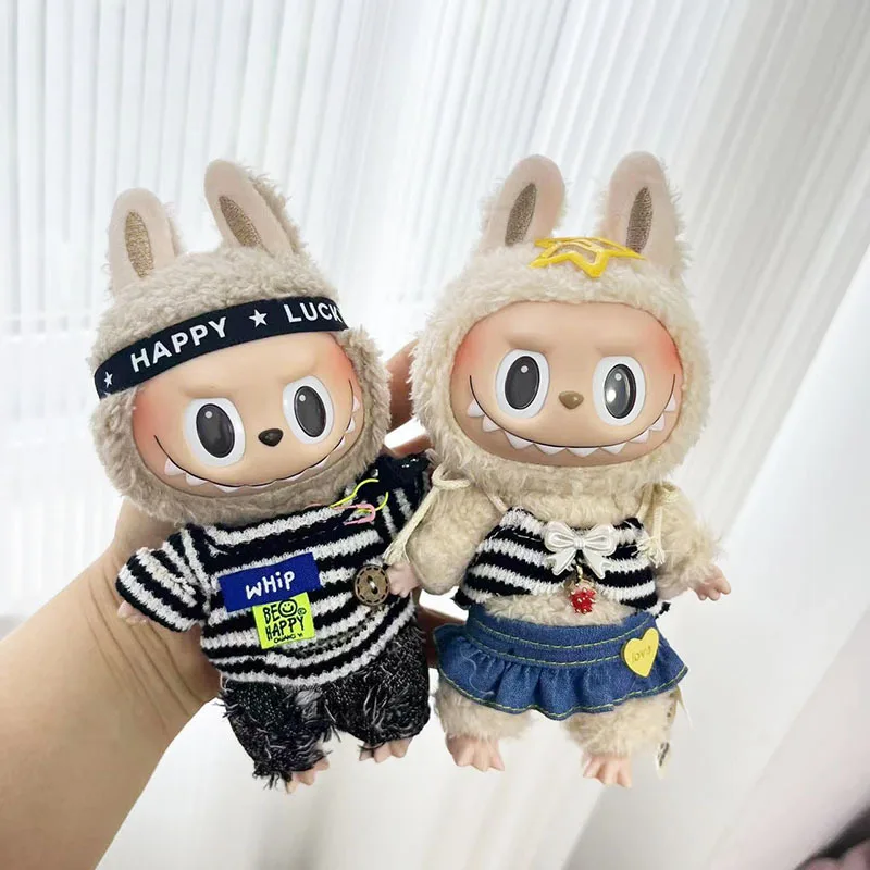 Labubu Idol Doll Plush Doll'S Clothes 3 Styles Cute No Doll Outfit Accessories Korea Kpop Exo Clothing Hoodie, 17cm