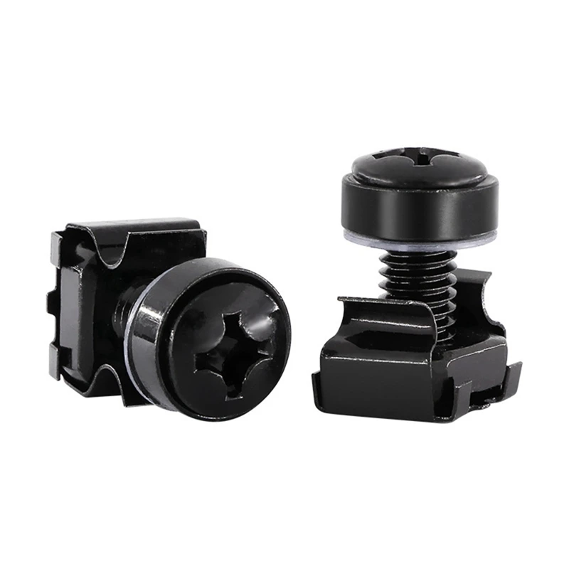 50Pcs M6x16mm Computer Rack Mount Cage Screws and Nuts & Washers for Rack Mount Server Cabinet,Rack Mount Screw Cage Nut