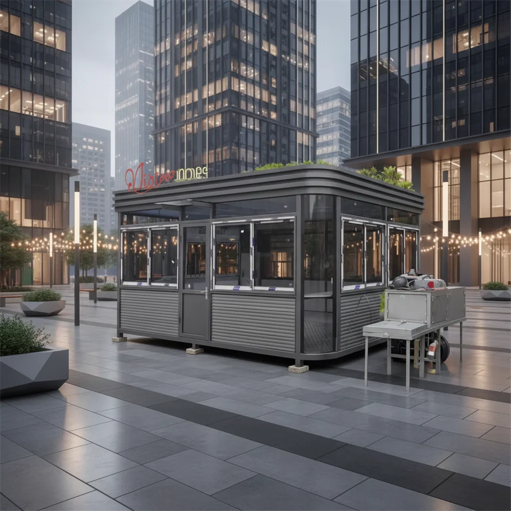Durable Steel Guard Booth - Curved Movable Prefabricated Guard Room, Outdoor Communication Room Guard Booth, 1 Year Warranty