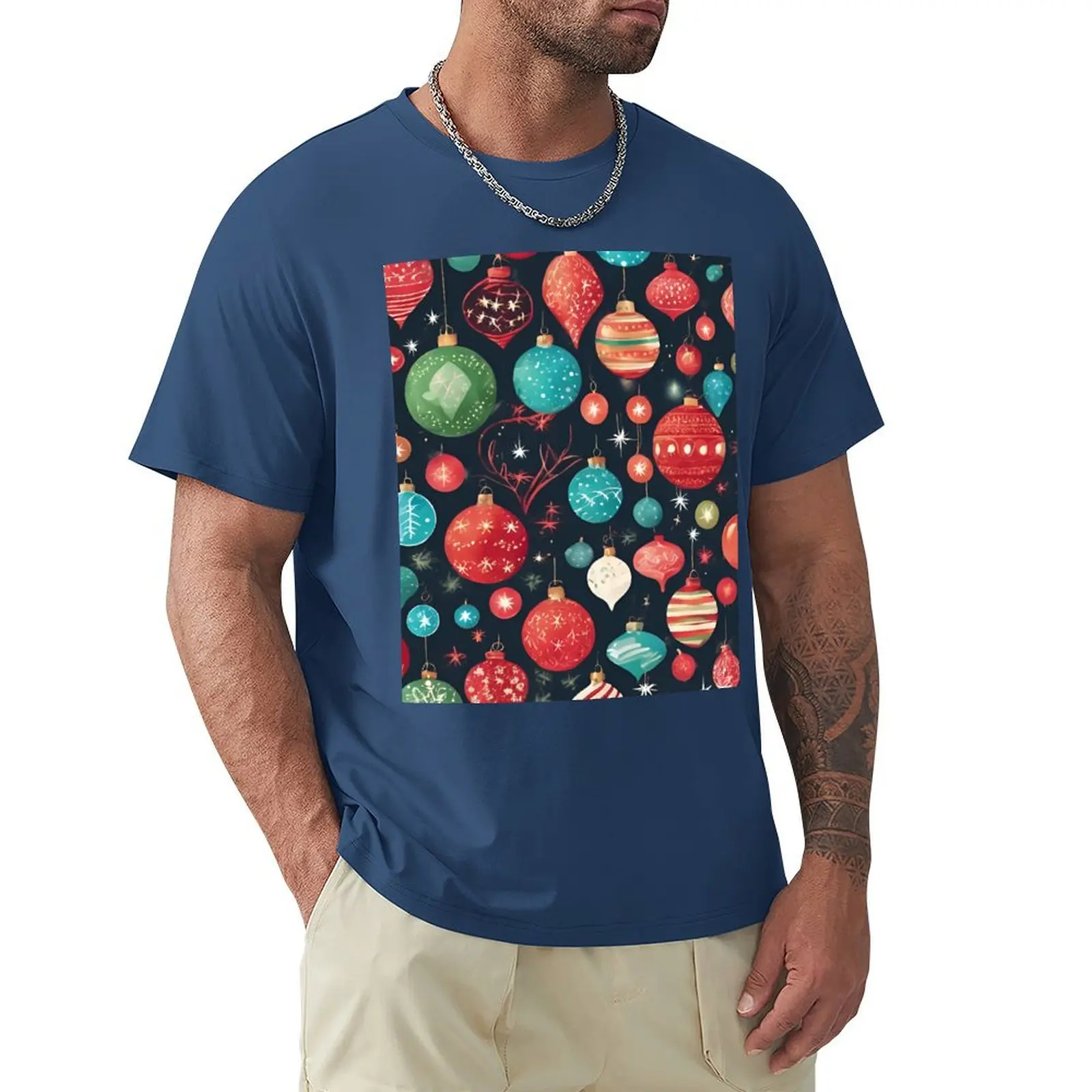 

Christmas Ornament Pattern T-shirt Aesthetic clothing summer tops plus size tops customs mens t shirts casual stylish