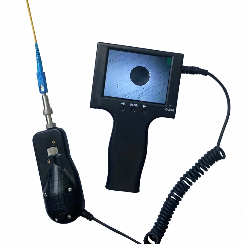 

Fiber Video Probe Microscope Portable Optical Fiber Video Inspection 200X Microscope Optic Fiber Scope Probe with LCD Monitor