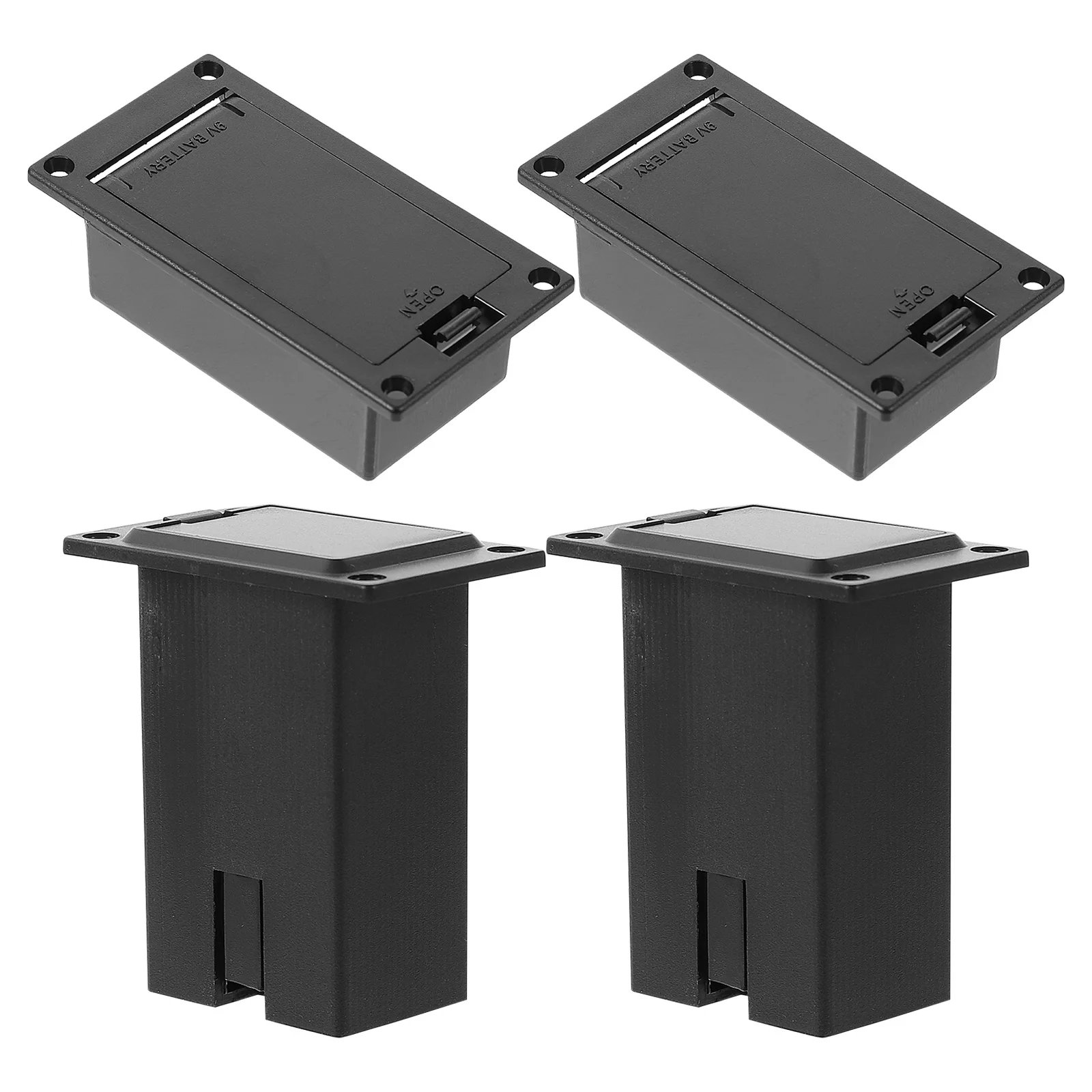 

4pcs 9V Box For Guitar Bass Pickup Replacement Plastic Holder Compact Case Durable Lightweight Simple Design Indoor Home