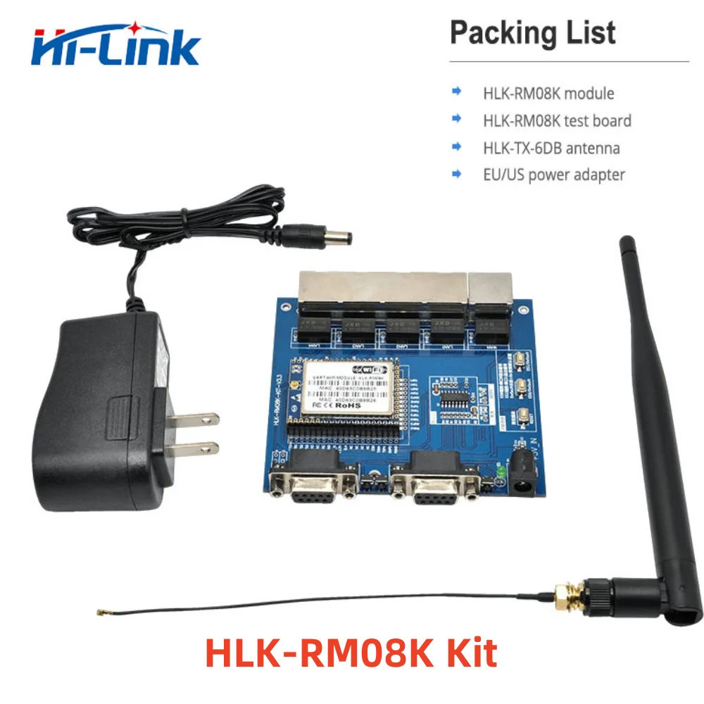 

Hi-Link HLK-RM08K Беспроводной Wi-Fi умный модуль Ethernet последовательный порт UART к MT7688K комплект