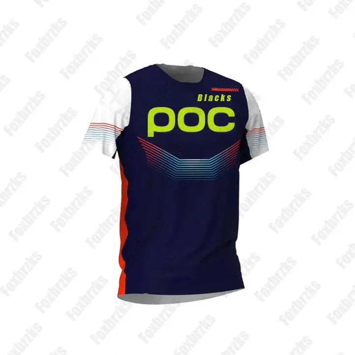 Blacks poc 2024 Men Downhill T-shirt Short Sleeve Mountain Bike Jersey Camiseta Enduro Mtb Shirt DH Moto Motocross Avip