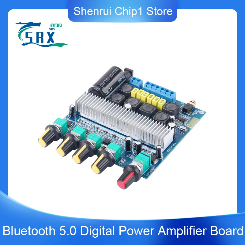 Bluetooth 5.0 Digital Power Amplifier Board 2.1 channel 50W*2+100W Heavy Subwoofer TPA3116D2 Original Chip